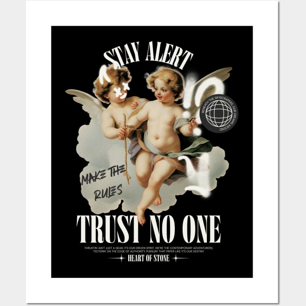 Trust No One Cherub Street Urban Style Graffiti Wall Art by Tip Top Tee's